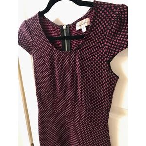 Purple Polka-Dot Form-Fitting Cocktail Dress